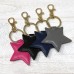Personalised Faux Leather Heart & Star Keyring