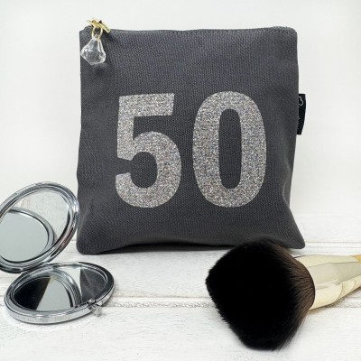 Grey Rhinestone 50th Birthday Bag