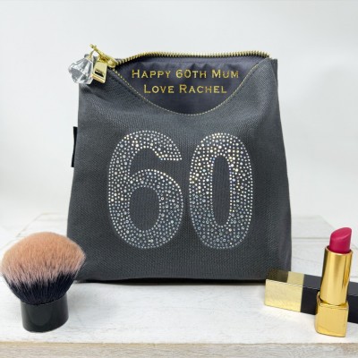 Grey Rhinestone 60th Birthday Bag