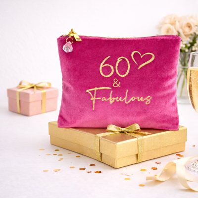 Velvet 60th Birthday Makeup Bag