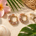 Citrine Gemstone Gold Chip Hoop Earrings