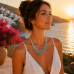 Flat Feathers Statement Necklace & Earrings