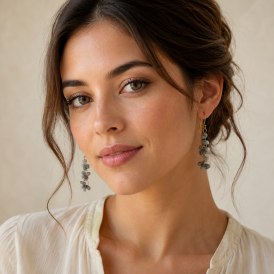 Labradorite Chip Dangle Earrings