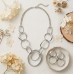 Multi Ring Matte Statement Necklace & Optional  Earrings