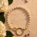 Chunky Pearl Statement Necklace with Circle & Hook Fastening
