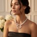 Chunky Pearl Statement Necklace with Circle & Hook Fastening