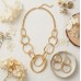 Multi Ring Matte Statement Necklace & Optional  Earrings
