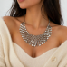 Statement Beaded Bib Necklace 