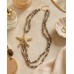 Starfish Layered Beaded Statement Necklace