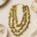Gold Layered Hammered Disc Statement Necklace