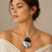 Dual Tone Sculptural Statement Necklace