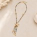 Colourful Beaded Gold Starfish Lariat Necklace