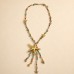 Colourful Beaded Gold Starfish Lariat Necklace