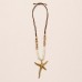 Gold Starfish Shell Long Statement Necklace