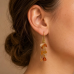 Carnelian Gemstone Necklace with Baroque Pearl & Optional Earrings