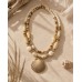 Layered Shell Pendant Beaded Necklace