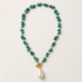 Turquoise Gemstone Necklace with Baroque Pearl