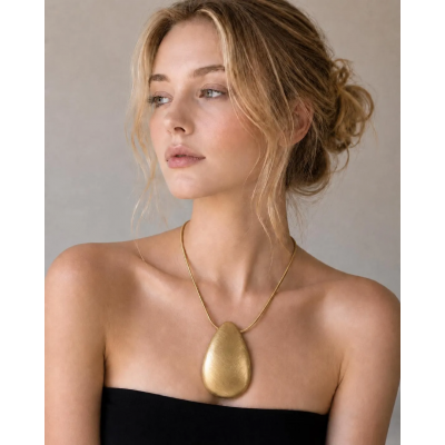 Oval Statement Pendant Necklace