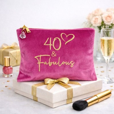 Velvet 40th Birthday Makeup Bag