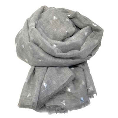 Scarf-Silver Grey Bee SIL Foil