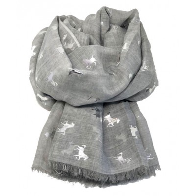 Scarf-Silver Grey Horse SIL Foil
