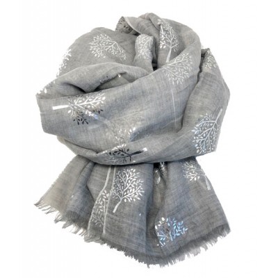Scarf-Silver Grey Mulberry SIL Foil
