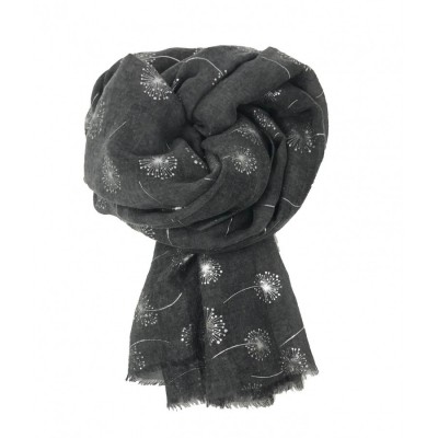 Scarf-Charcoal Grey Dandelion