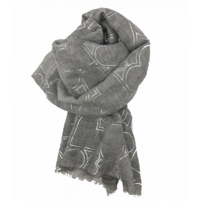 Scarf-Silver Grey Silver Hearts