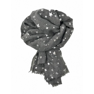 Scarf-Silver Grey Stars