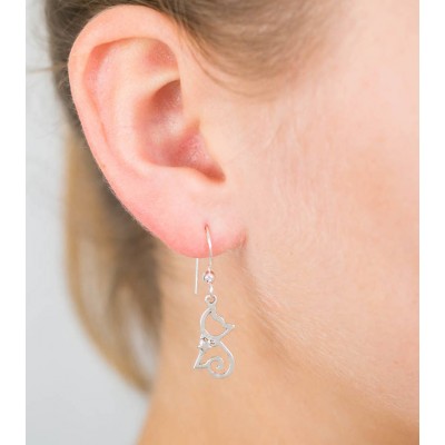 Silver Cat Earrings