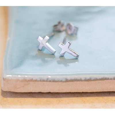 Cross stud earrings
