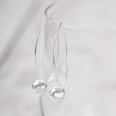 Sterling Silver Ball Drop Hook Earrings