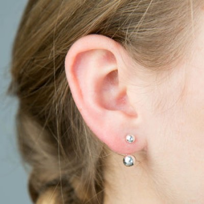 Silver Ball Stud Earrings