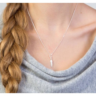 Feather Sterling Silver Necklace