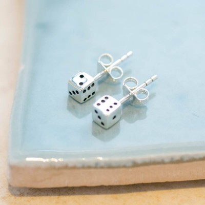 Dice stud earrings