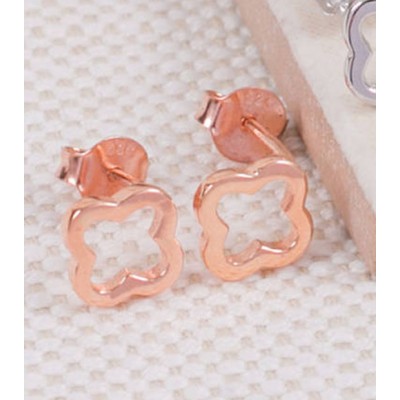 Mini clover stud earrings rose gold
