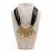 Satin Teardrop Hammered Statement Necklace