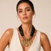 Satin Teardrop Hammered Statement Necklace